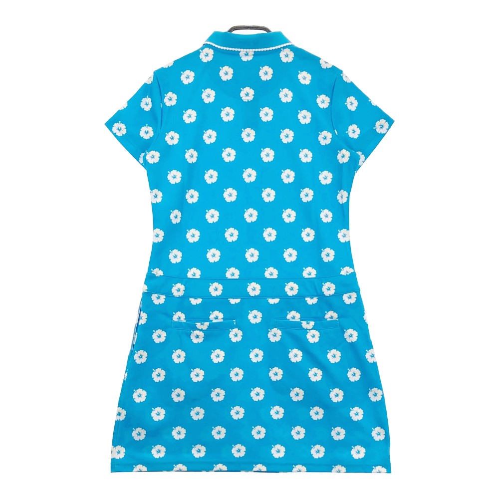 CALLAWAY キャロウェイ 半袖ワンピース ハイビスカス柄 ブルー系 M 【中古】ゴルフウェア レディース