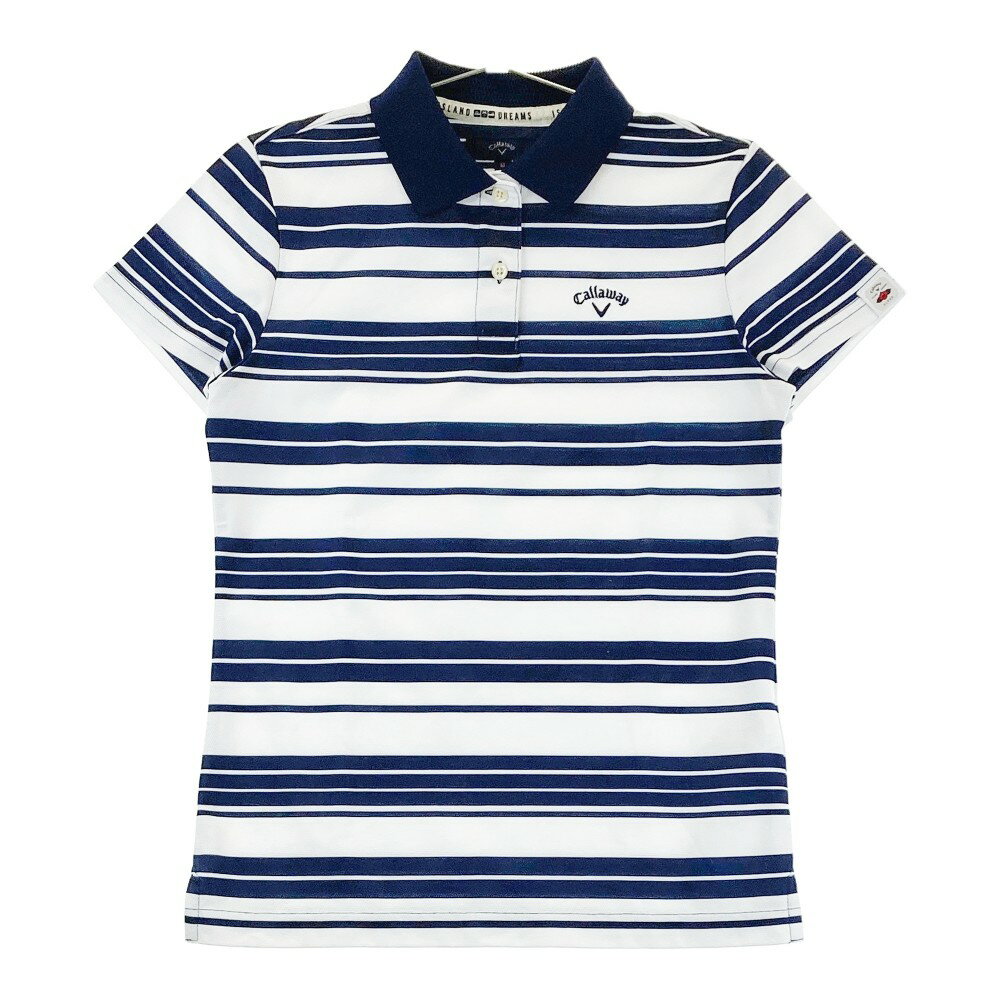 CALLAWAY キャロウェイ 半袖ポロシャツ ボーダー柄 ホワイト系 M 【中古】ゴルフウェア レディース