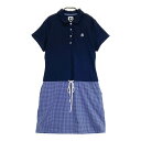 FOOT JOY フットジョイ 半袖 ワンピース ドット柄 ネイビー系 M 【中古】ゴルフウェア レディース