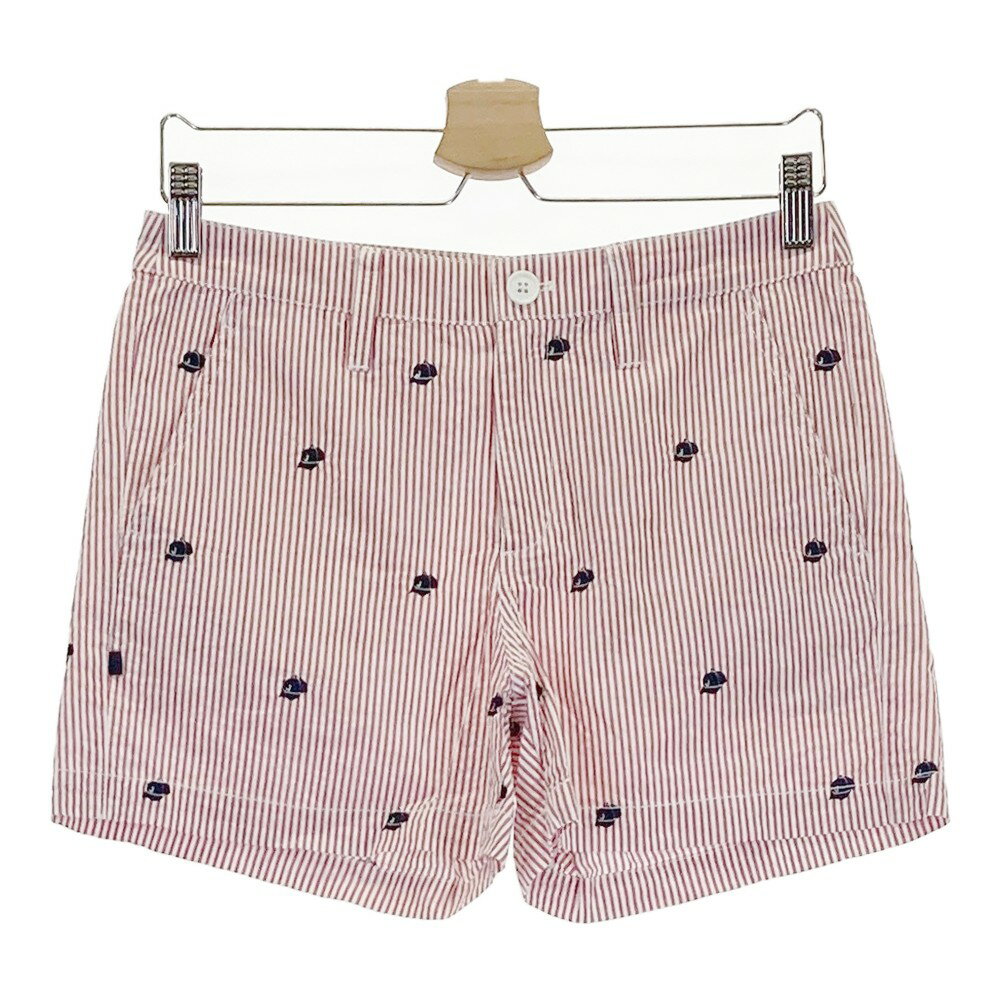 JACK BUNNY ジャックバニー シアサッカー ショートパンツ ストライプ柄 レッド系 1 【中古】ゴルフウェ..