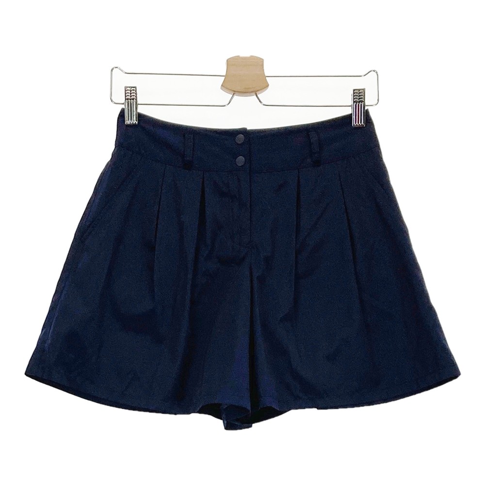 23区GOLF ニジュウサンクゴルフ 裏地付 ショートパンツ ネイビー系 58 【中古】ゴルフウェア レディース