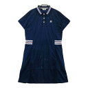 FILA GOLF フィラゴルフ 半袖ポロ ワンピース ネイビー系 L 【中古】ゴルフウェア レディース