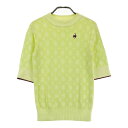 LECOQ GOLF ルコックゴルフ 半袖ニットセーター 総柄 グリーン系 S 【中古】ゴルフウェア レディース