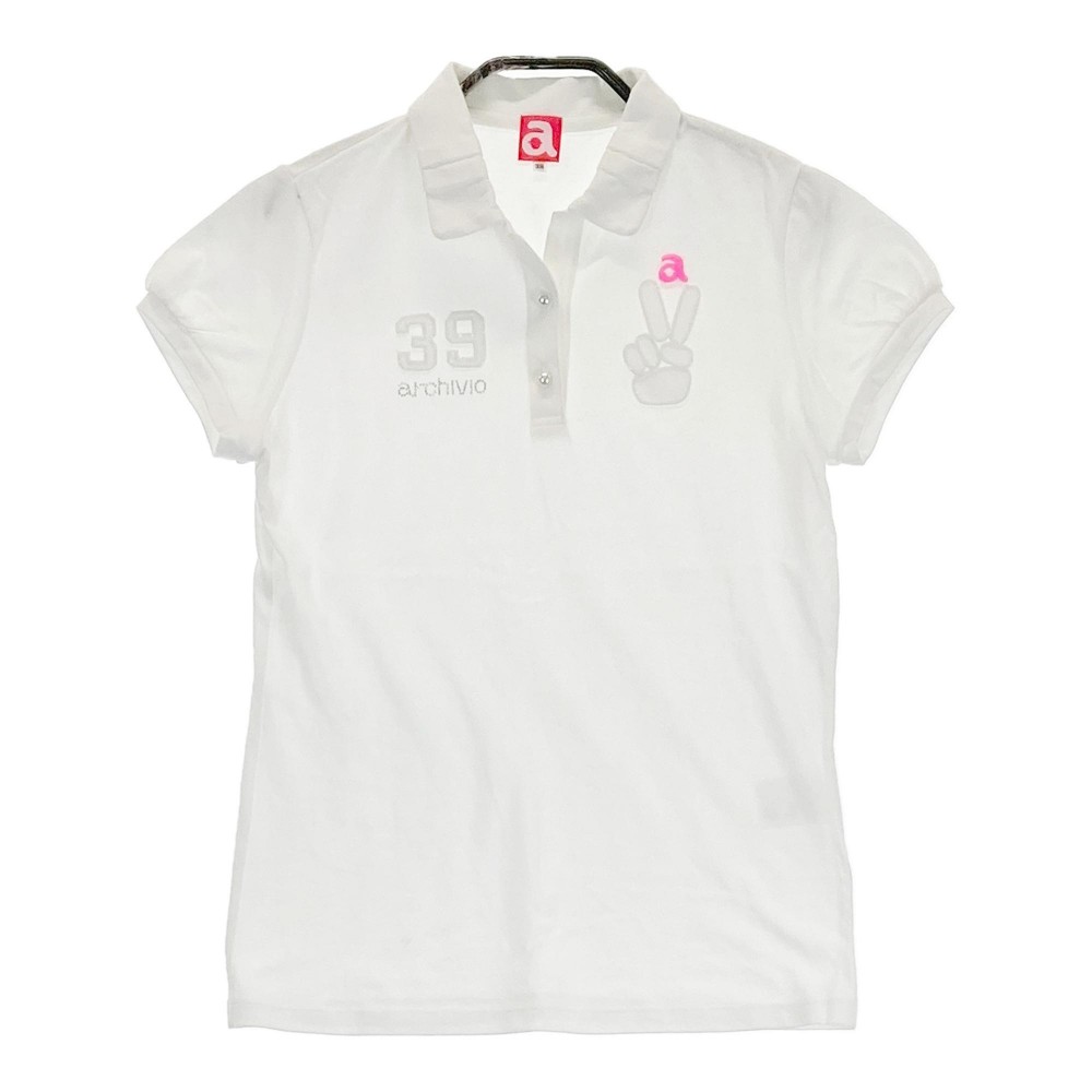 ARCHIVIO アルチビオ 半袖ポロシャツ ホワイト系 38 【中古】ゴルフウェア レディース