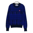 LECOQ GOLF ルコックゴルフ ニットセーター チェック柄 ネイビー系 M 【中古】ゴルフウェア レディース