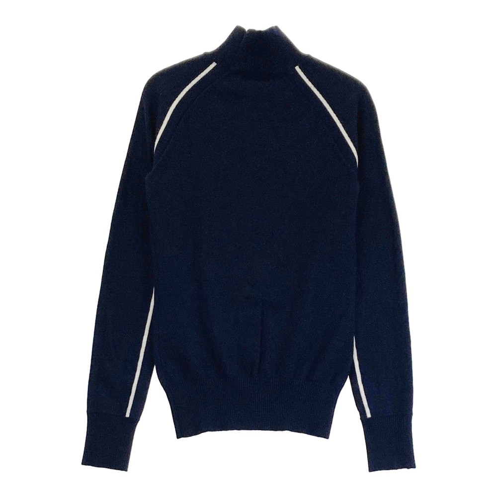 J.LINDEBERG ジェイリンドバーグ ハイネック ウール ニットセーター ネイビー系 XS 【中古】ゴルフウェア レディース