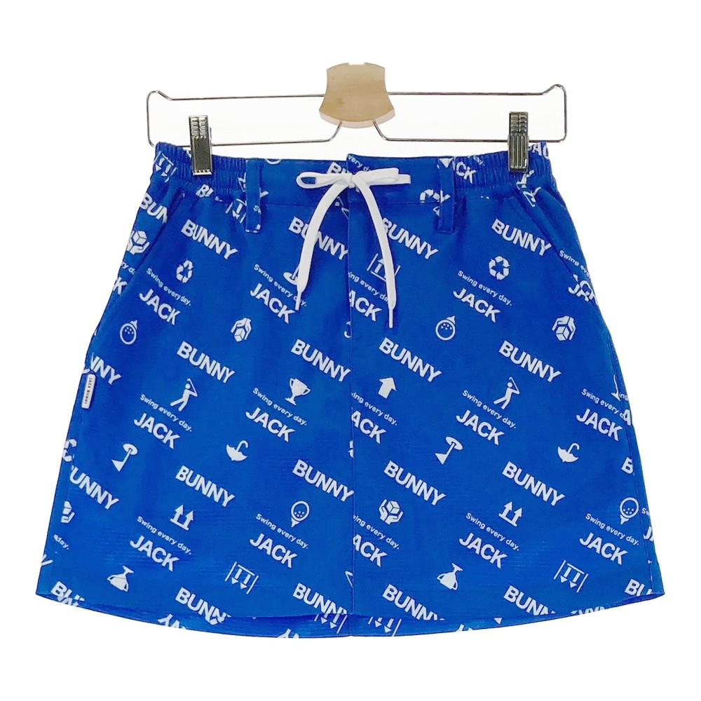 JACK BUNNY ジャックバニー 2022年モデル インナー付スカート 総柄 ブルー系 1 【中古】ゴルフウェア レディース