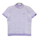 FILA GOLF フィラゴルフ ハイネック 半袖ニットセーター 総柄 パープル系 L 【中古】ゴルフウェア レディース