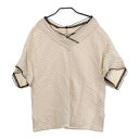 ADORE アドーア リネン ブラウス ボーダー柄 ベージュ系 38 【中古】レディース(4)