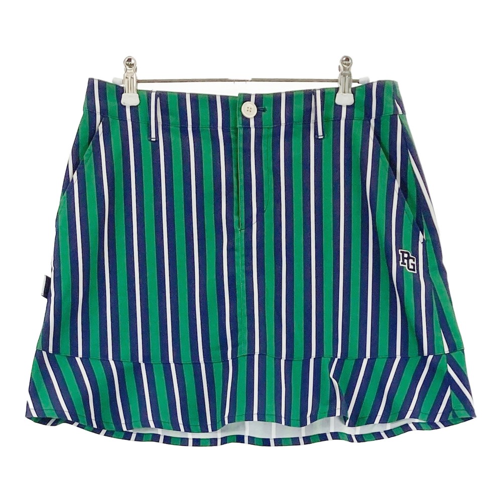 PEARLY GATES パーリーゲイツ スカート ストライプ柄 グリーン系 1 【中古】ゴルフウェア レディース