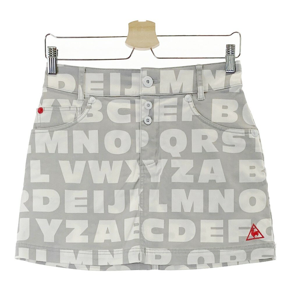 LECOQ GOLF ルコックゴルフ ストレッチ スカート 総柄 グレー系 7 【中古】ゴルフウェア レディース