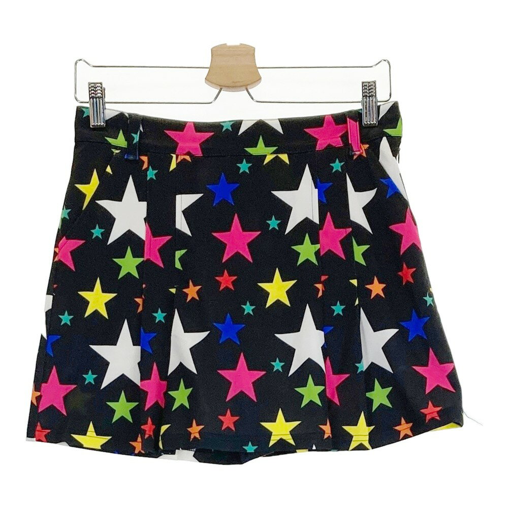BIRDIE HUNT バーディーハント インナー付ストレッチプリーツスカート 星柄 ブラック系 S 【中古】ゴルフウェア レディース