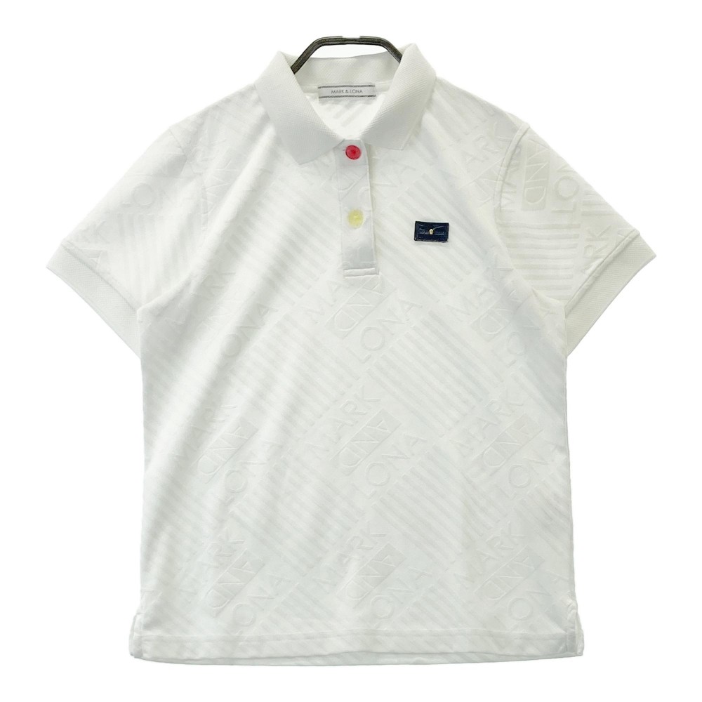 MARK&LONA マークアンドロナ MLW-18S-P06 半袖ポロシャツ 総柄 ホワイト系 M 【中古】ゴルフウェア レディース