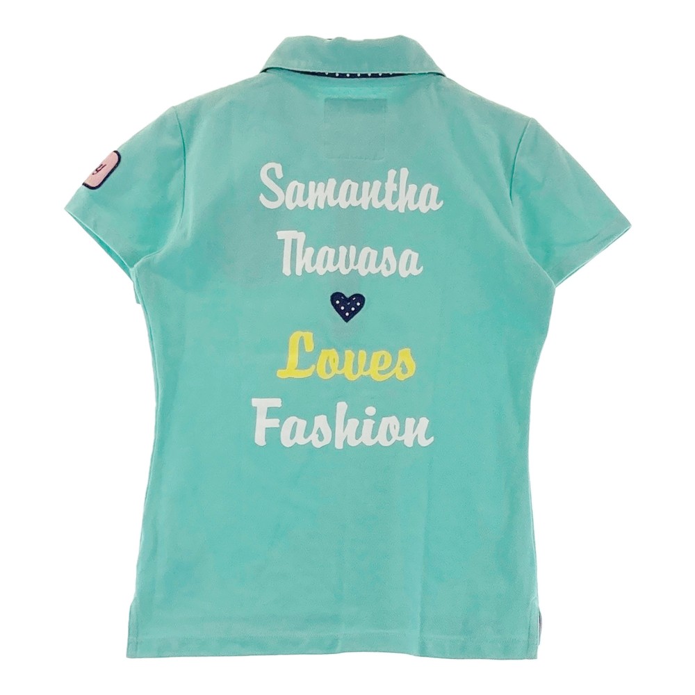 SAMANTHA THAVASA サマンサタバサ UNDER25 半袖ポロシャツ グリーン系 S 【中古】ゴルフウェア レディース
