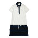 ADIDAS GOLF アディダスゴルフ 半袖ワンピース ストライプ柄 ホワイト系 M 【中古】ゴルフウェア レディース