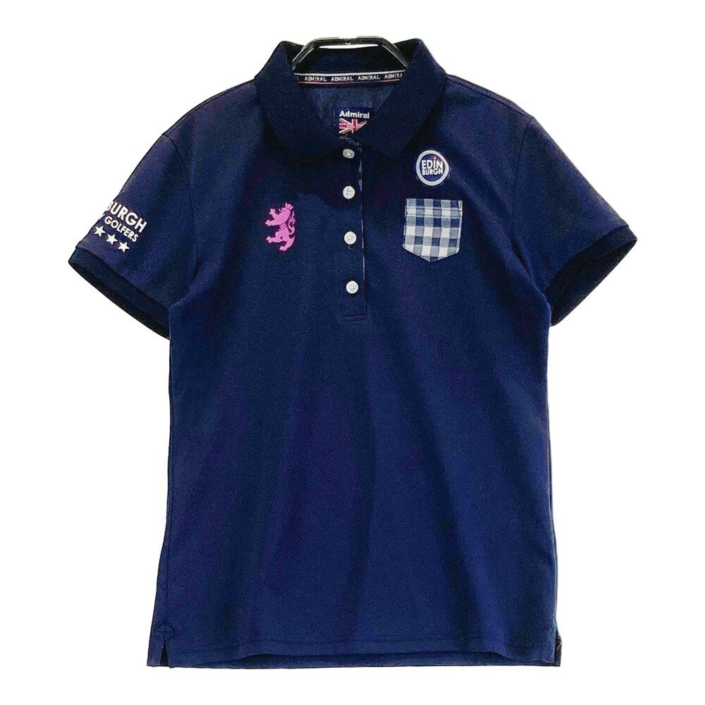 ADMIRAL アドミラル ADLA822 半袖ポロシャツ ネイビー系 M 【中古】ゴルフウェア レディース