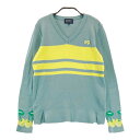 PEARLY GATES パーリーゲイツ Vネック ニットセーター ブルー系 0 【中古】ゴルフウェア レディース