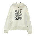 DANCE WITH DRAGON ダンスウィズドラゴン フード付 ニットセーター チビドラ ホワイト系 2 【中古】ゴルフウェア レディース