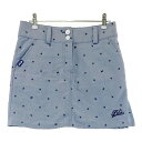 FILA GOLF フィラゴルフ インナー付きスカート 総柄 ブルー系 S 【中古】ゴルフウェア レディース(4)