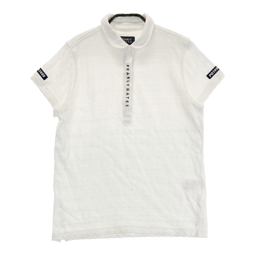 PEARLY GATES パーリーゲイツ 2023年モデル 半袖ポロシャツ 総柄 ホワイト系 1 【中古】ゴルフウェア ..