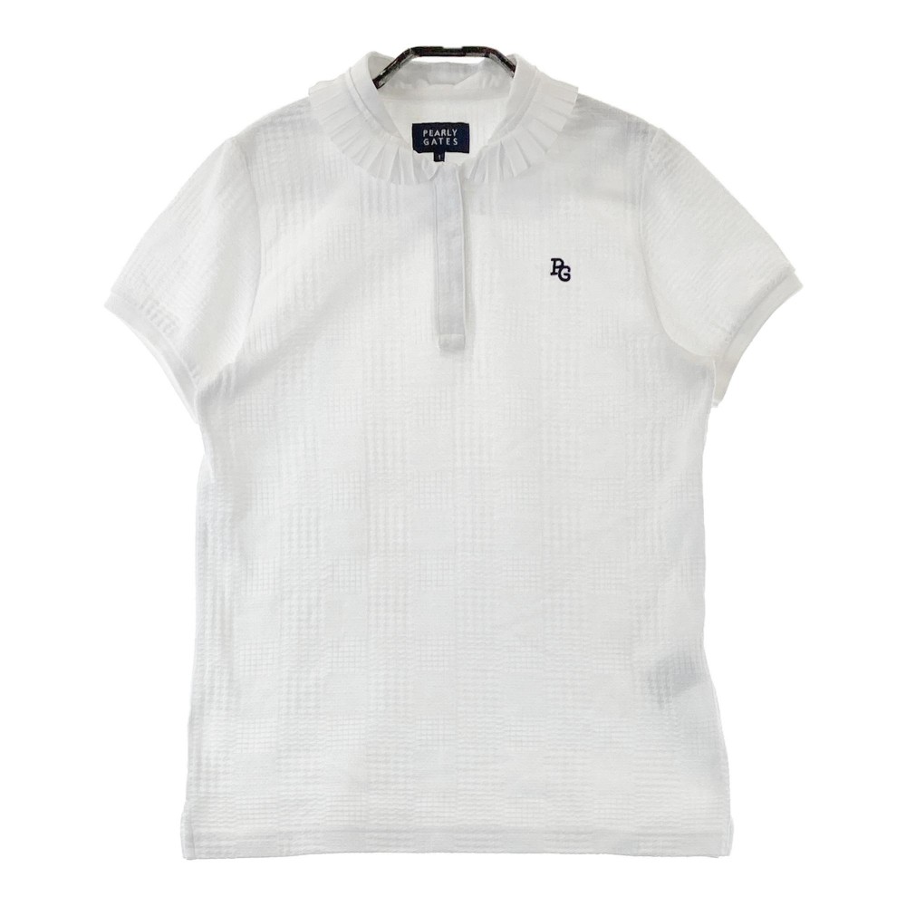 PEARLY GATES パーリーゲイツ 2023年モデル 半袖ポロシャツ ホワイト系 1 【中古】ゴルフウェア レディ..