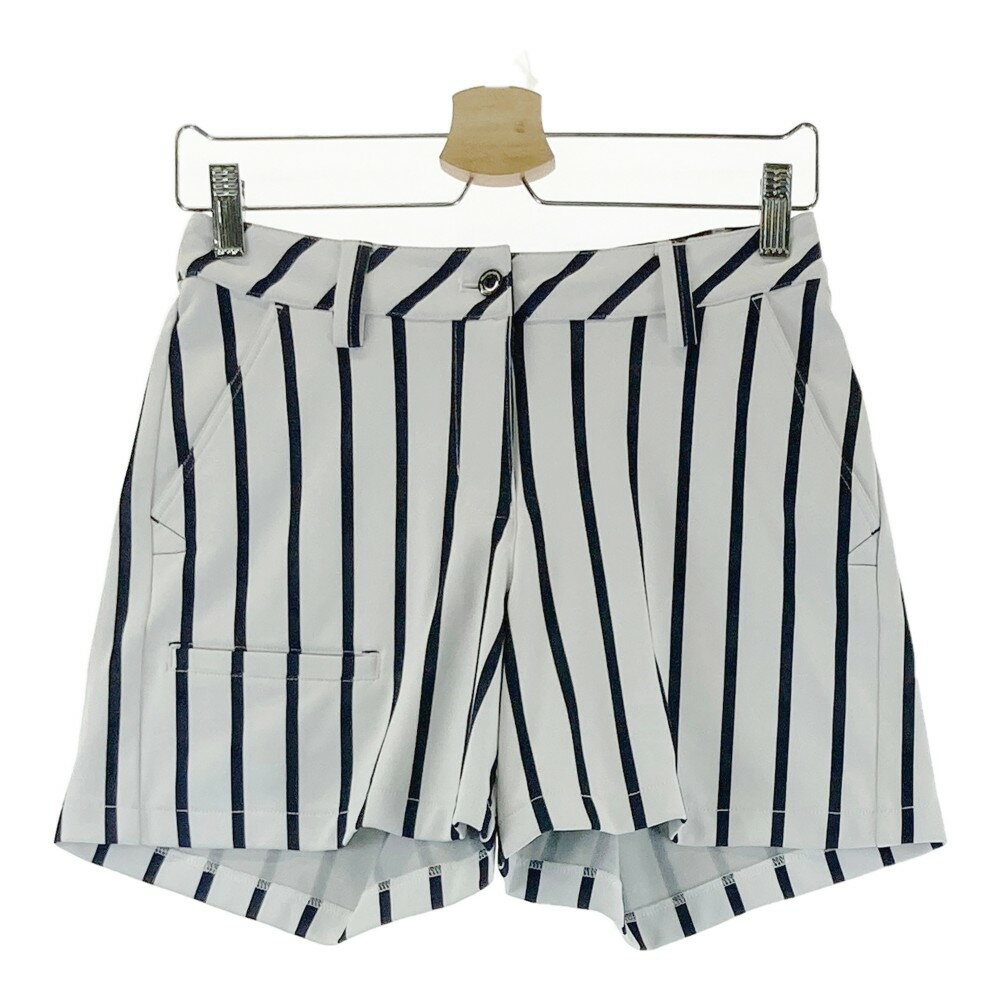 MUNSING WEAR マンシングウェア ストレッチショートパンツ ストライプ柄 ホワイト系 7 【中古】ゴルフウェア レディース