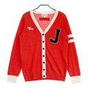JACK BUNNY ジャックバニー ウール混 ニットカーディガン レッド系 1 【中古】ゴルフウェア レディース