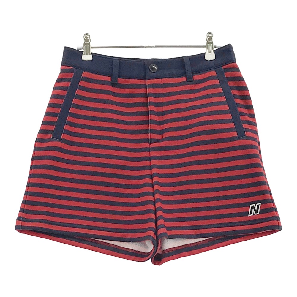 NEW BALANCE ニューバランス ストレッチ ショートパンツ ボーダー柄 レッド系 0 【中古】ゴルフウェア ..