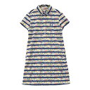 JACK BUNNY ジャックバニー LIBERTY 半袖ワンピース 花 ボーダー柄 ピンク系 0 【中古】ゴルフウェア レディース