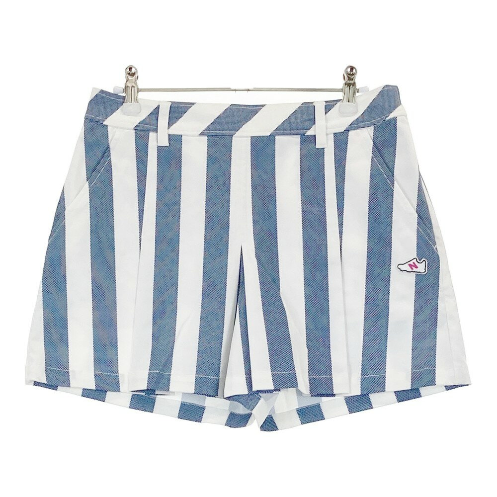 NEW BALANCE ニューバランス ショートパンツ ストライプ ネイビー系 1 【中古】ゴルフウェア レディース
