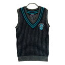PEARLY GATES パーリーゲイツ ニットベスト ストライプ柄 グレー系 1 【中古】ゴルフウェア レディース