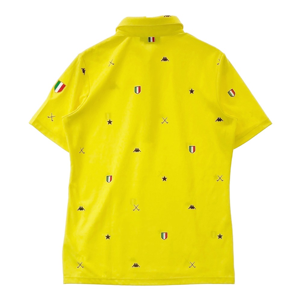 KAPPA GOLF カッパゴルフ 半袖 ポロシャツ 総柄 イエロー系 L 【中古】ゴルフウェア レディース