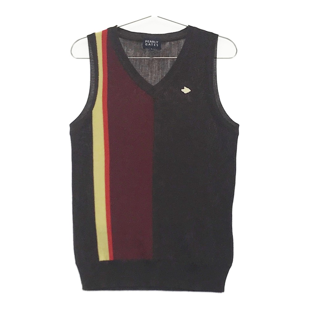 PEARLY GATES パーリーゲイツ ニットベスト ブラウン系 1 【中古】ゴルフウェア レディース