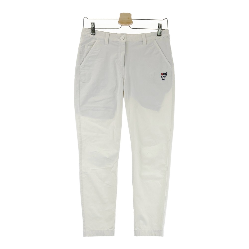 AND PER SE アンパスィ AFS5002E1 2022年モデル ストレッチパンツ ホワイト系 M 【中古】ゴルフウェア レディース