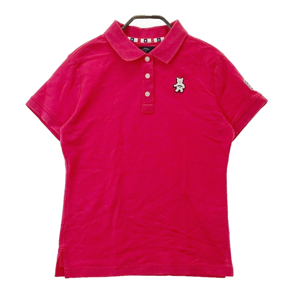 CALLAWAY キャロウェイ 半袖ポロシャツ レッド系 L 【中古】ゴルフウェア レディース