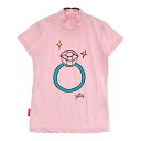 LECOQ GOLF ルコックゴルフ ハイネック半袖Tシャツ ピンク系 S 【中古】ゴルフウェア レディース
