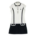 LECOQ GOLF ルコックゴルフ 半袖ワンピース ホワイト系 S 【中古】ゴルフウェア レディース