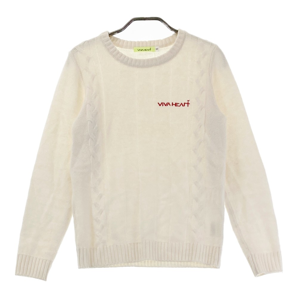 VIVA HEART ビバハート ウール混 ニットセーター ホワイト系 40 【中古】ゴルフウェア レディース その1