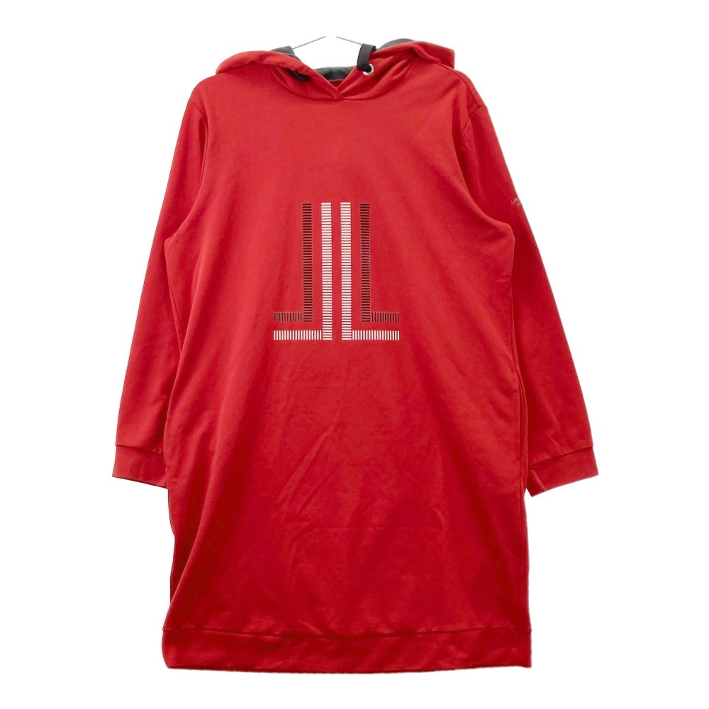 LANVIN SPORT ランバン スポール フード付 長袖ワンピース ビッグロゴ レッド系 42 【中古】ゴルフウェア レディース