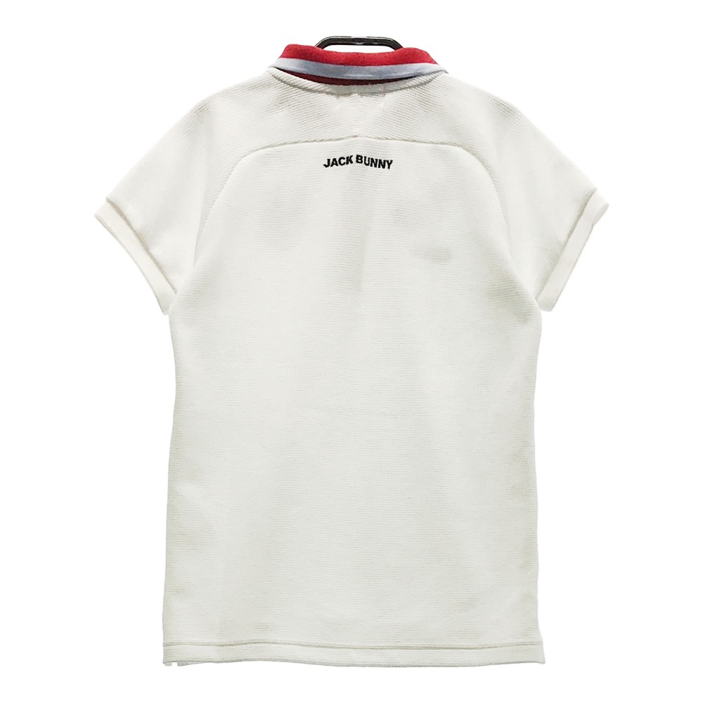 JACK BUNNY ジャックバニー 半袖ポロシャツ ワッフル ホワイト系 0 【中古】ゴルフウェア レディース