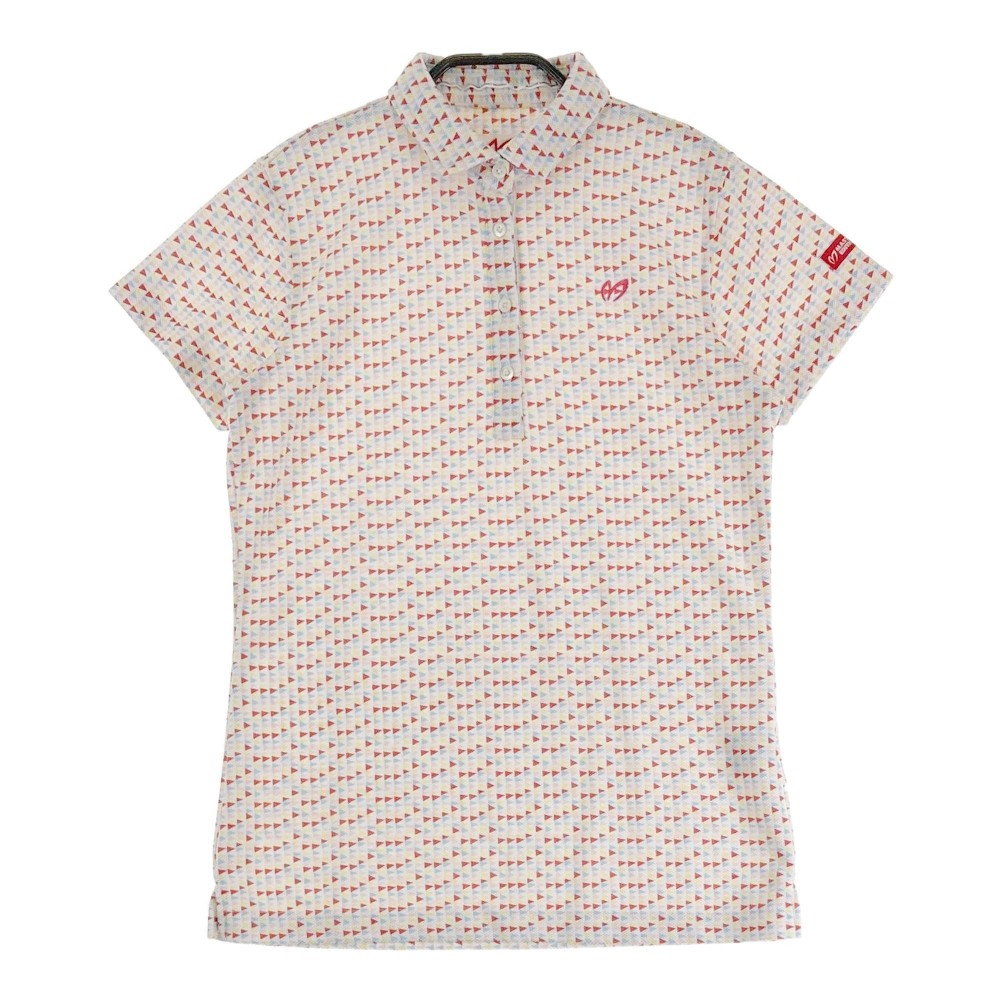 MASTER BUNNY EDITION マスターバニーエディション 半袖ポロシャツ 総柄 ホワイト系 1 【中古】ゴルフウェア レディース