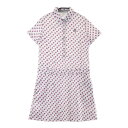 MUNSING WEAR マンシングウェア MGWLJJ02 半袖ワンピース 総柄 パープル系 M 【中古】ゴルフウェア レディース