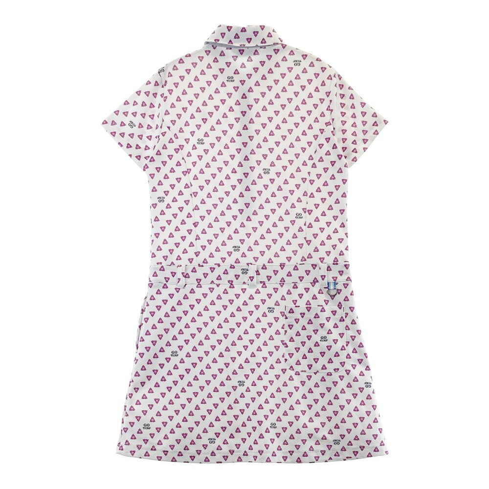 MUNSING WEAR マンシングウェア MGWLJJ02 半袖ワンピース 総柄 パープル系 M 【中古】ゴルフウェア レディース