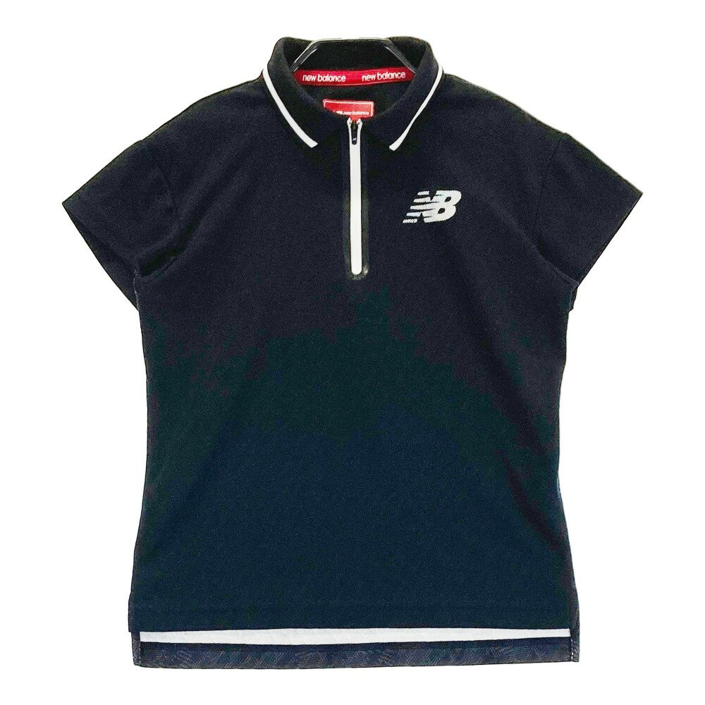 NEW BALANCE ニューバランス ハーフジップ半袖ポロシャツ ブラック系 1 【中古】ゴルフウェア レディース