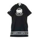 CUARTO UNITED クアルトユナイテッド 半袖 パーカーワンピース ブラック系 M 【中古】ゴルフウェア レディース