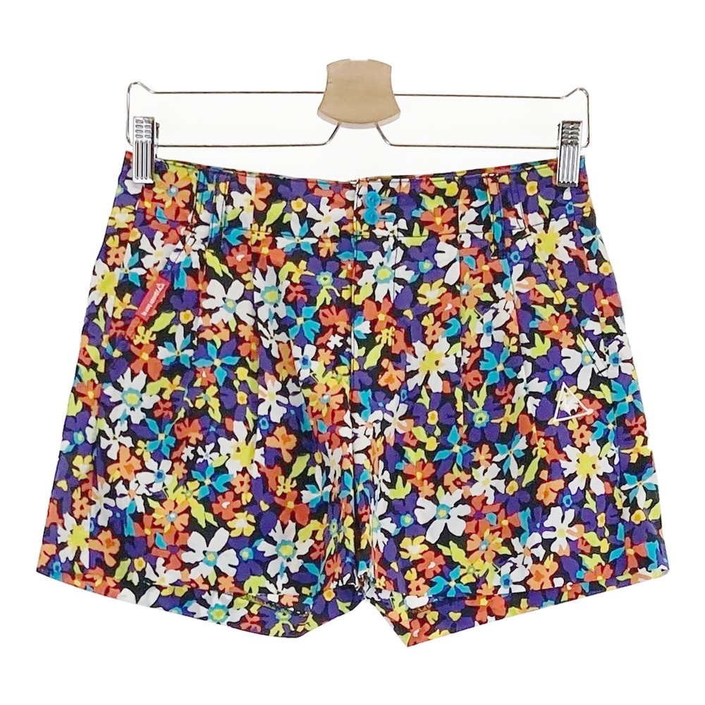 LECOQ GOLF ルコックゴルフ キュロットパンツ 花 総柄 ブラック系 9 【中古】ゴルフウェア レディース