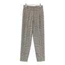 NINA RICCI ニナリッチ 1A-PA005-PL365 センタープリーツパンツ 千鳥格子柄 ブラック系 34 【中古】レディース