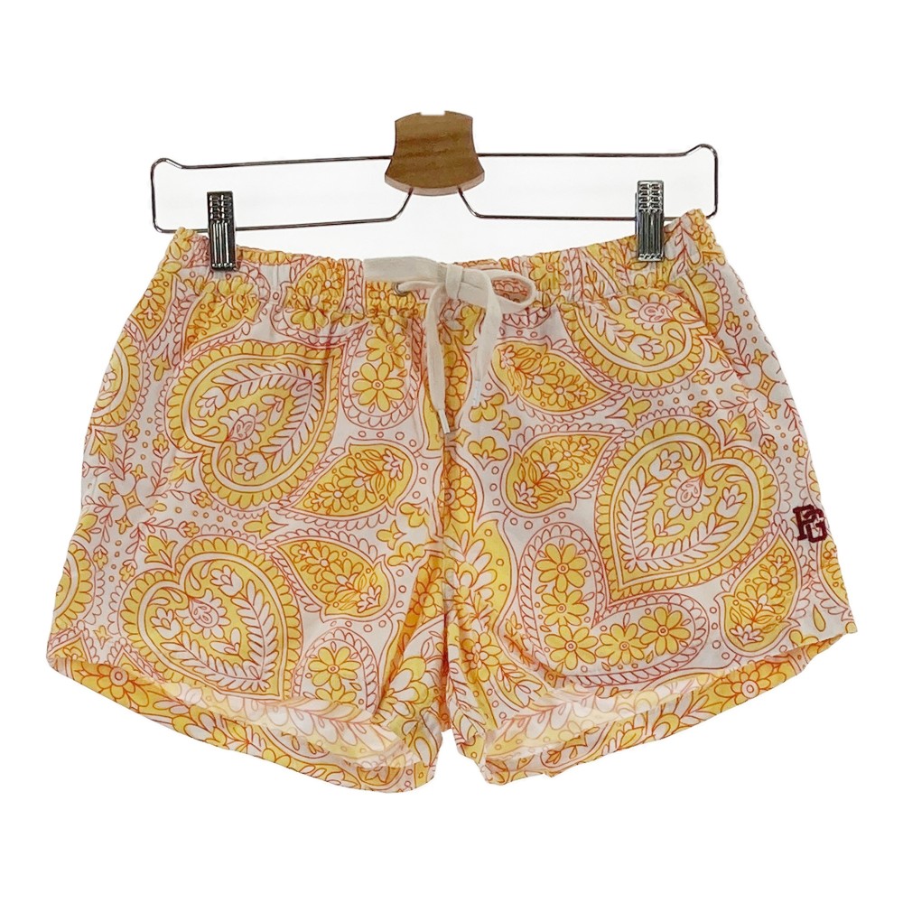 PEARLY GATES パーリーゲイツ ショートパンツ ペイズリー柄 ホワイト系 0 【中古】ゴルフウェア レディース