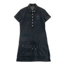 23区 SPORT スポーツ 半袖ポロワンピース ボーダー柄 ブラック系 M-L 【中古】ゴルフウェア レディース