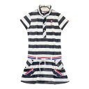 FILA GOLF フィラゴルフ 半袖ワンピース ボーダー柄 ホワイト系 M 【中古】ゴルフウェア レディース